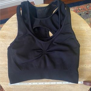 Koral - Black Mesh Seamless Double Layer Sports Bra - XS